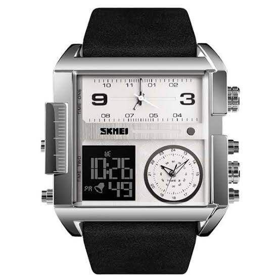 Skmei1584 fashion men watch sports leather quartz waterproof digital