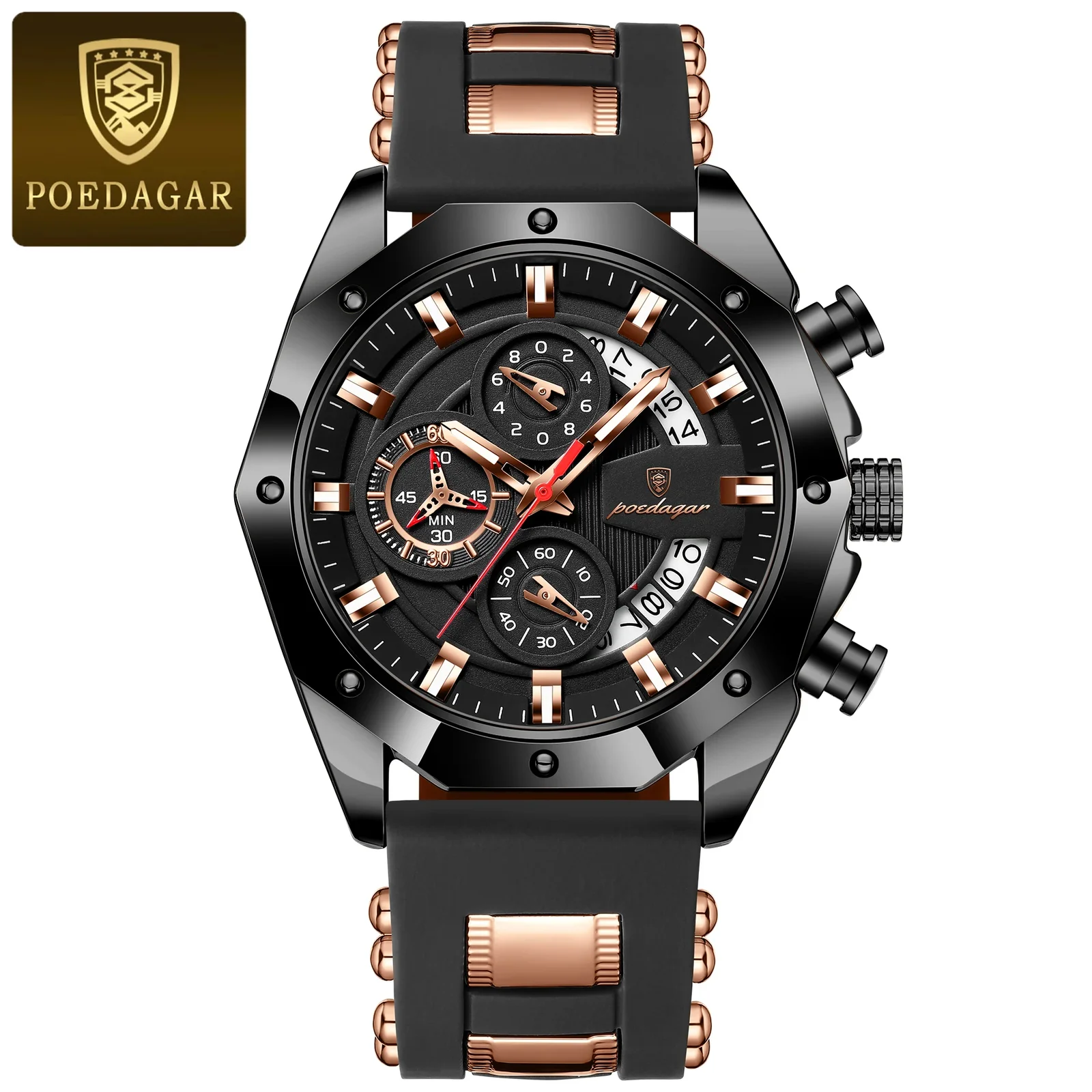 POEDAGAR 913 Luxury Men Watch Black
