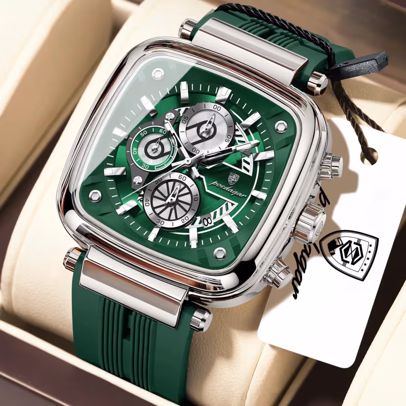 Poedagar 849 Men’s Watch – Premium Luxury Design for Modern Men Color : Silver Green
