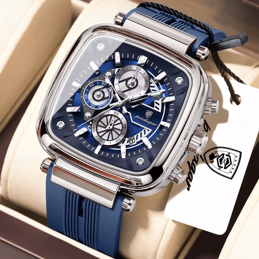 Poedagar 849 Men’s Watch – Premium Luxury Design for Modern Men Color : Silver Blue